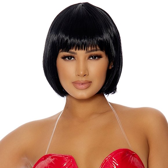 Black Bob Wig with Bangs - Picture 5 of 5